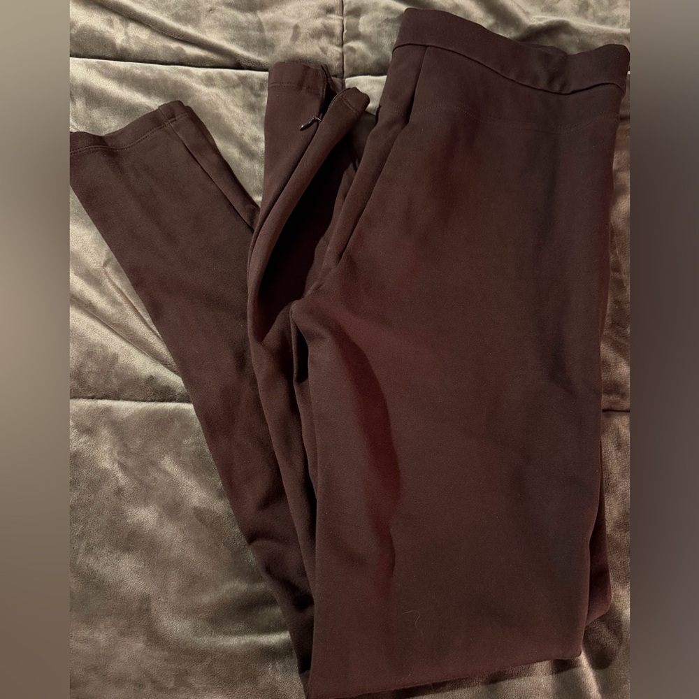 LOFT BROWN ZIPPERED ANKLE LEGGINGS SIZE 2